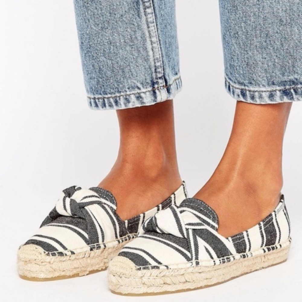 Soludos Striped Knotted Platform Espadrilles